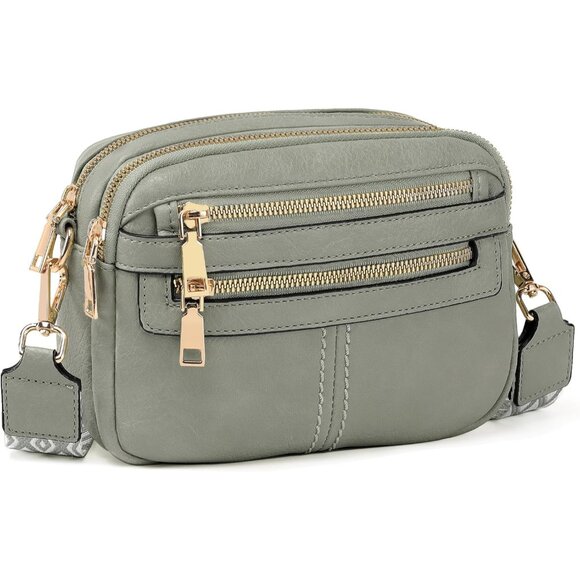 Crossbody Bag Vegan Leather Multi-Pocket Shoulder Purse for Travel and Daily Use - Picture 7 of 7